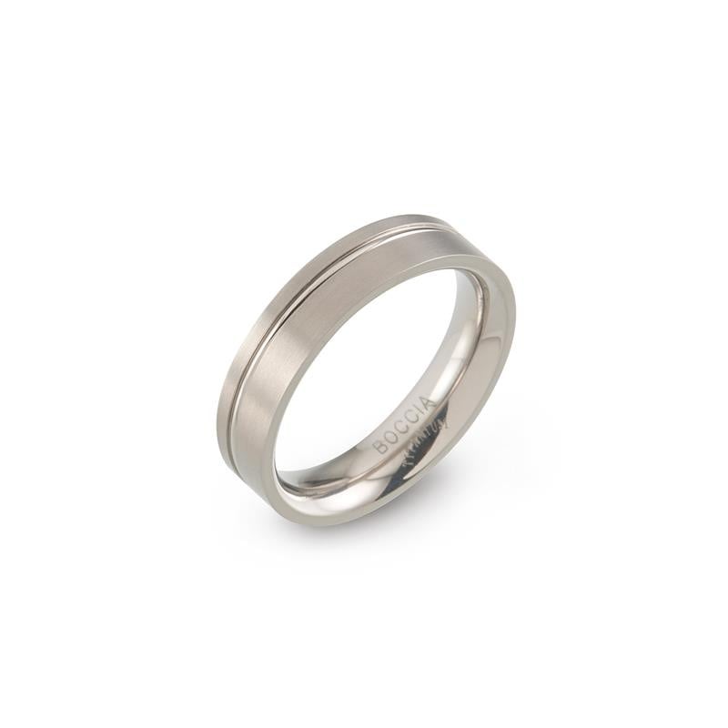 Titanring mit mattierter Oberfläche und glänzendem Rand