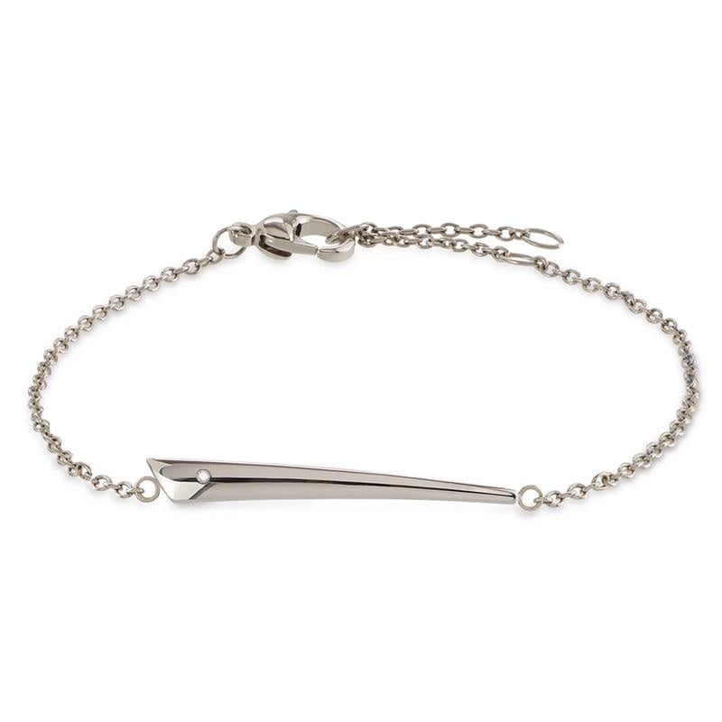 Armband aus Titan mit glänzendem, spitz zulaufendem Anhänger und feiner Kette