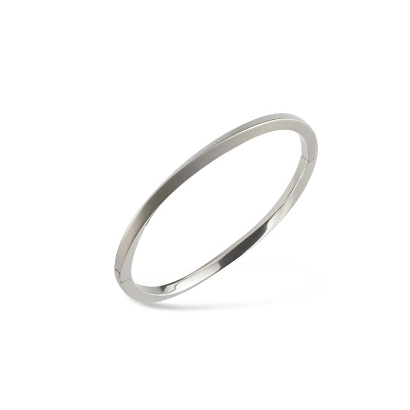 Titan-Armband in Silber mit schmalem, flachem Design und polierter Oberfläche