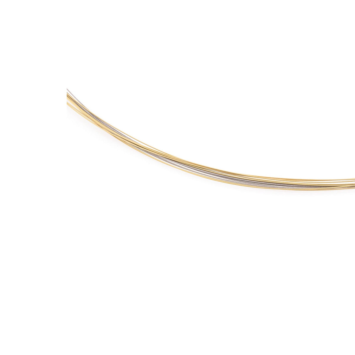 Bicolor Collier aus Stahl mit geschwungener Form in Gold- und Silbertönen