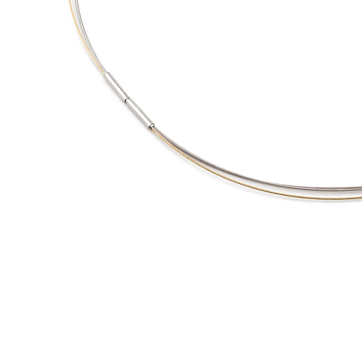Bicolor Collier aus Stahl mit glänzender Oberfläche und geschwungener Form
