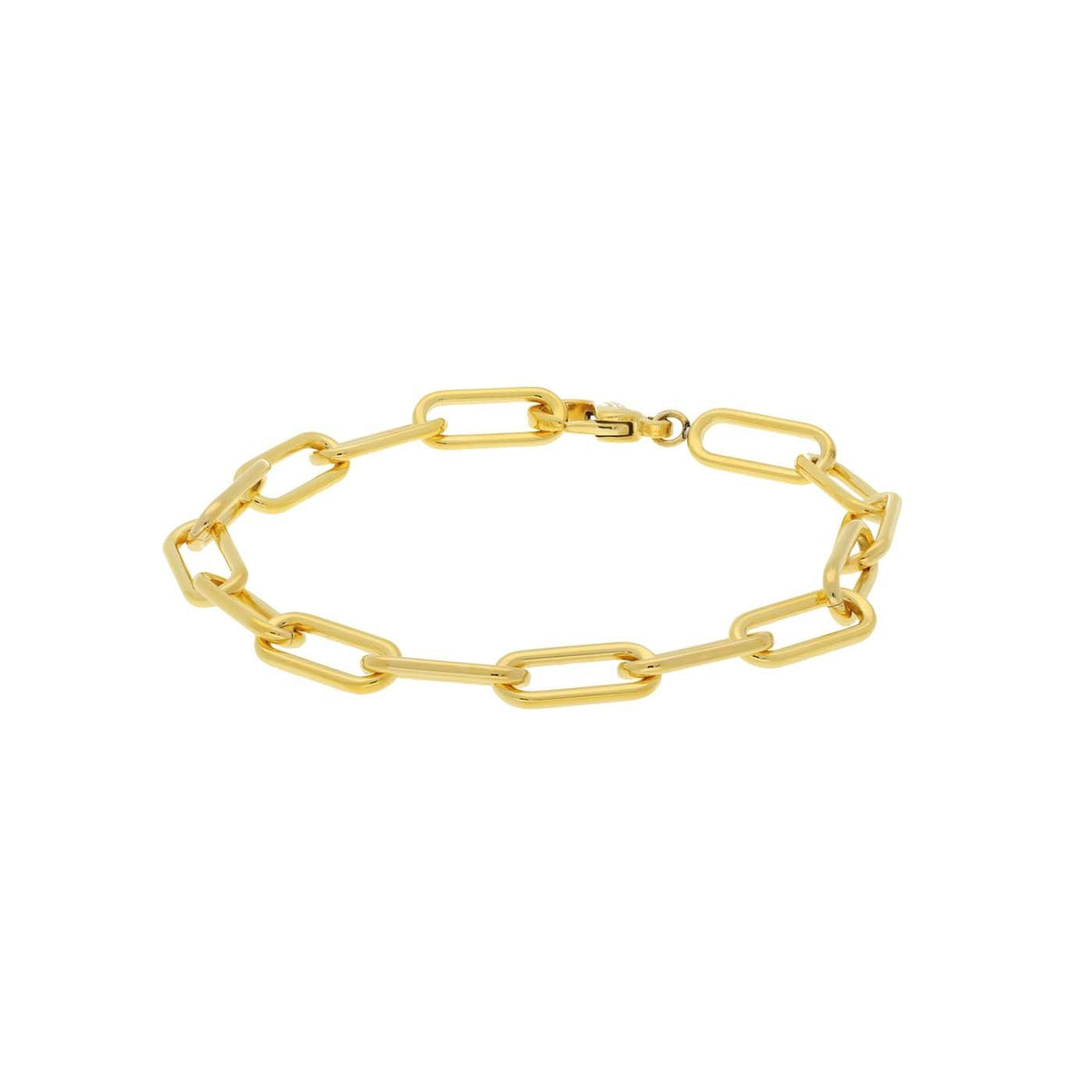Goldene Titan-Armband mit ovalen Gliedern und Karabinerverschluss