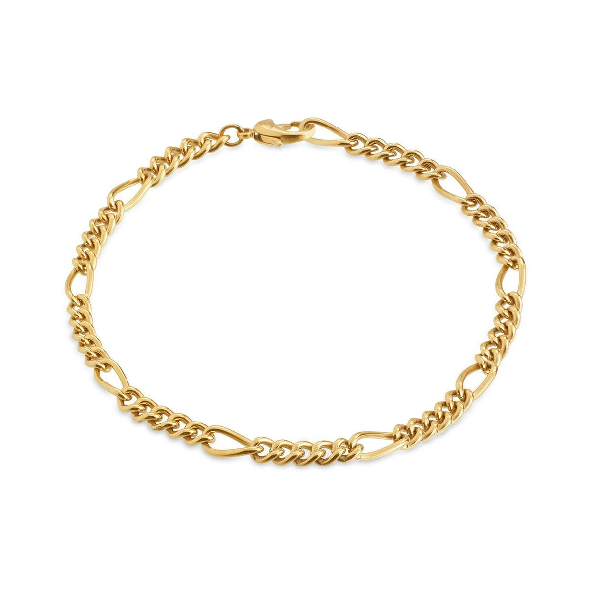 Goldene Titanium-Armband mit ovalen und runden Gliedern