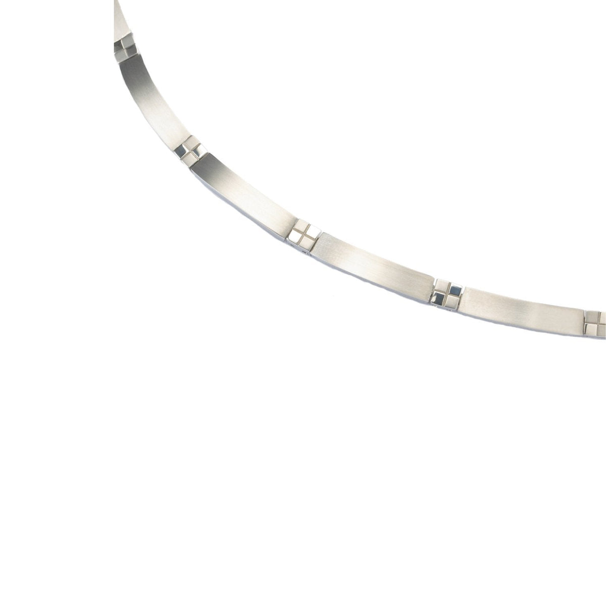 Titanium Collier mit flachen, rechteckigen Gliedern und schlichten Details