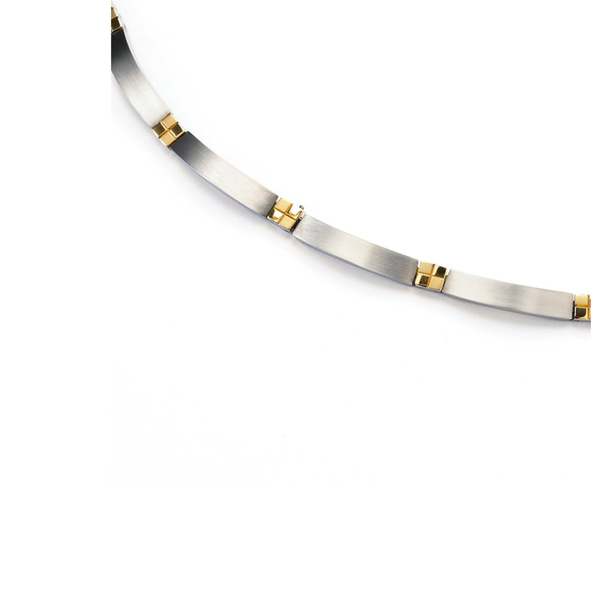Bicolor Collier aus Titan mit silbernen und goldenen Elementen