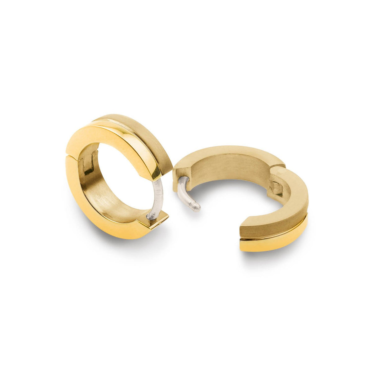 Ohringe aus Titan mit goldfarbener Beschichtung und modernem, geschlossenen Design