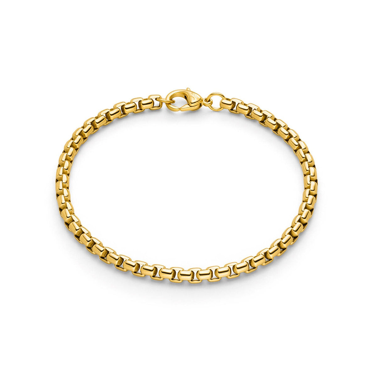 Schlichte schmale Schakelarmband aus Titan in goldener Farbe, 18 cm lang
