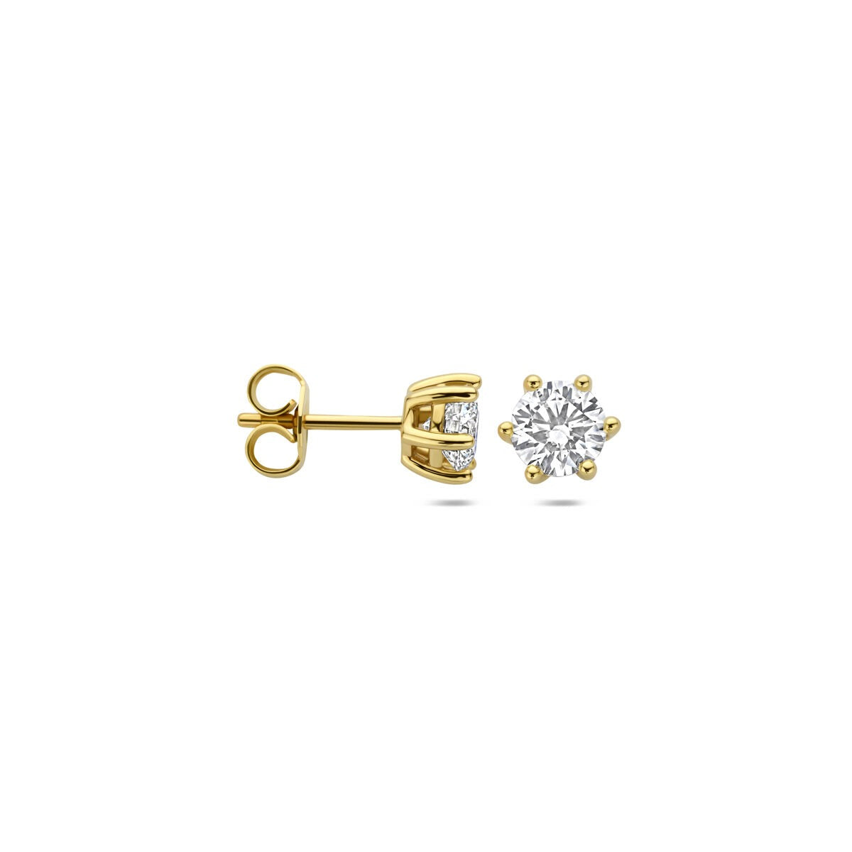 Goldohrstecker mit im Labor gezüchtetem Diamanten – 14 Karat Gelbgold