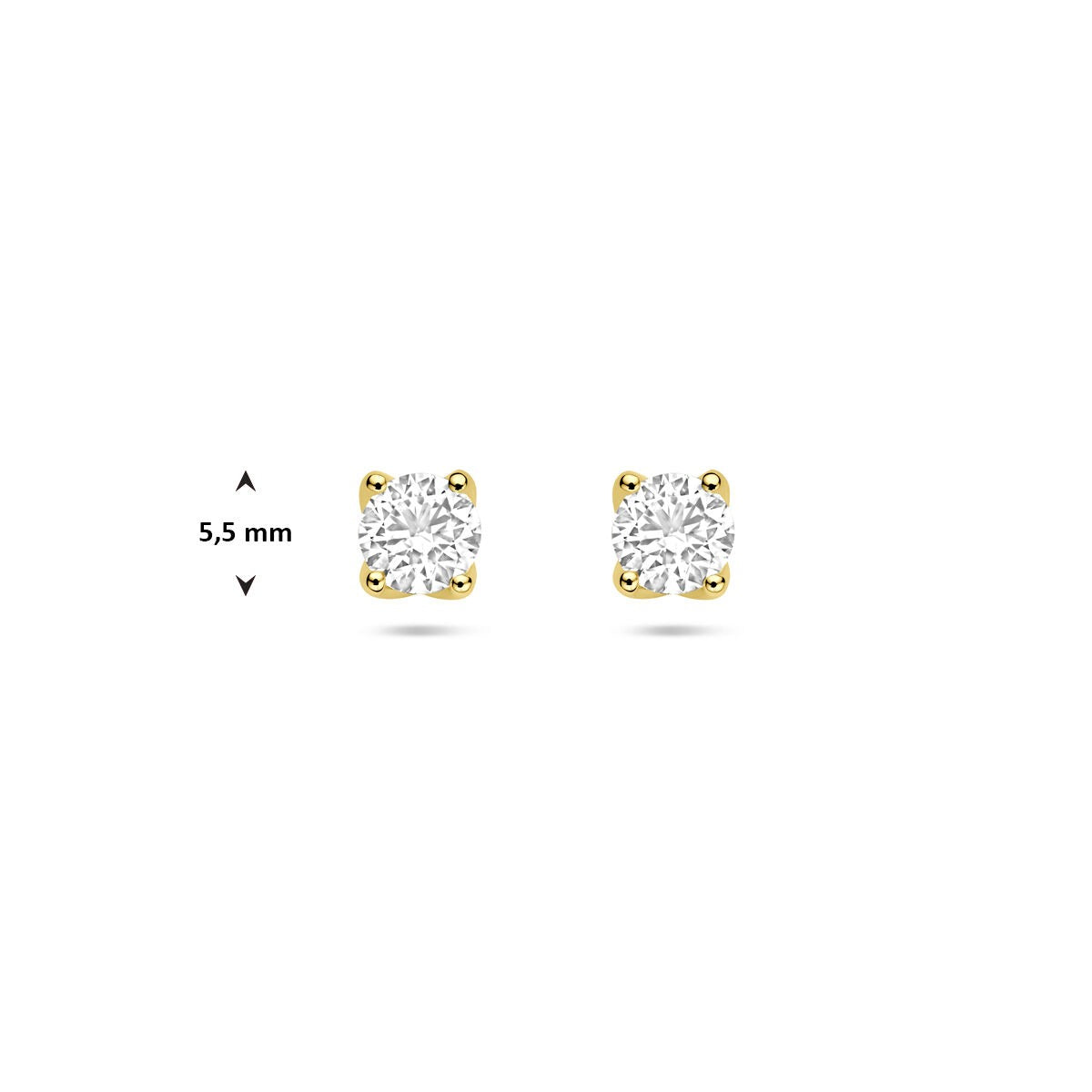 14 Karat Gelbgold Ohrstecker mit im Labor gezüchteten Diamanten – 1,0 ct