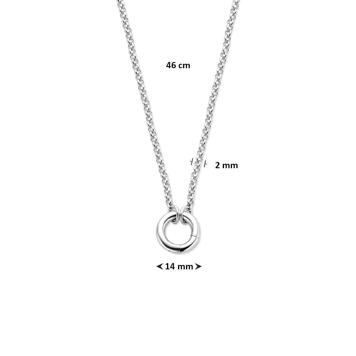 Silberne Jasseron-Halskette mit Verbinder – rhodiniertes 925er Silber