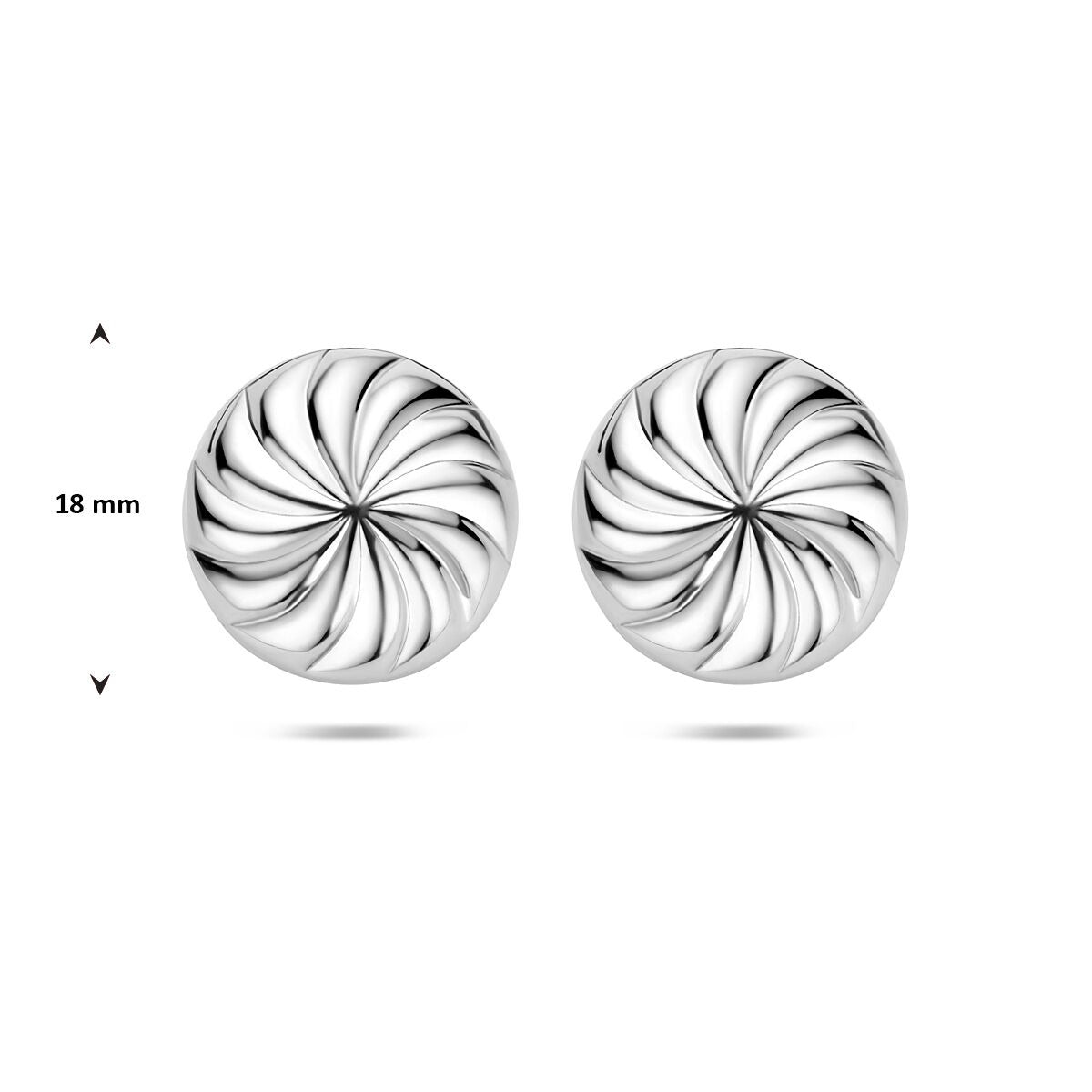 Silberne Ohrstecker Knopfdesign 925 rhodiniert