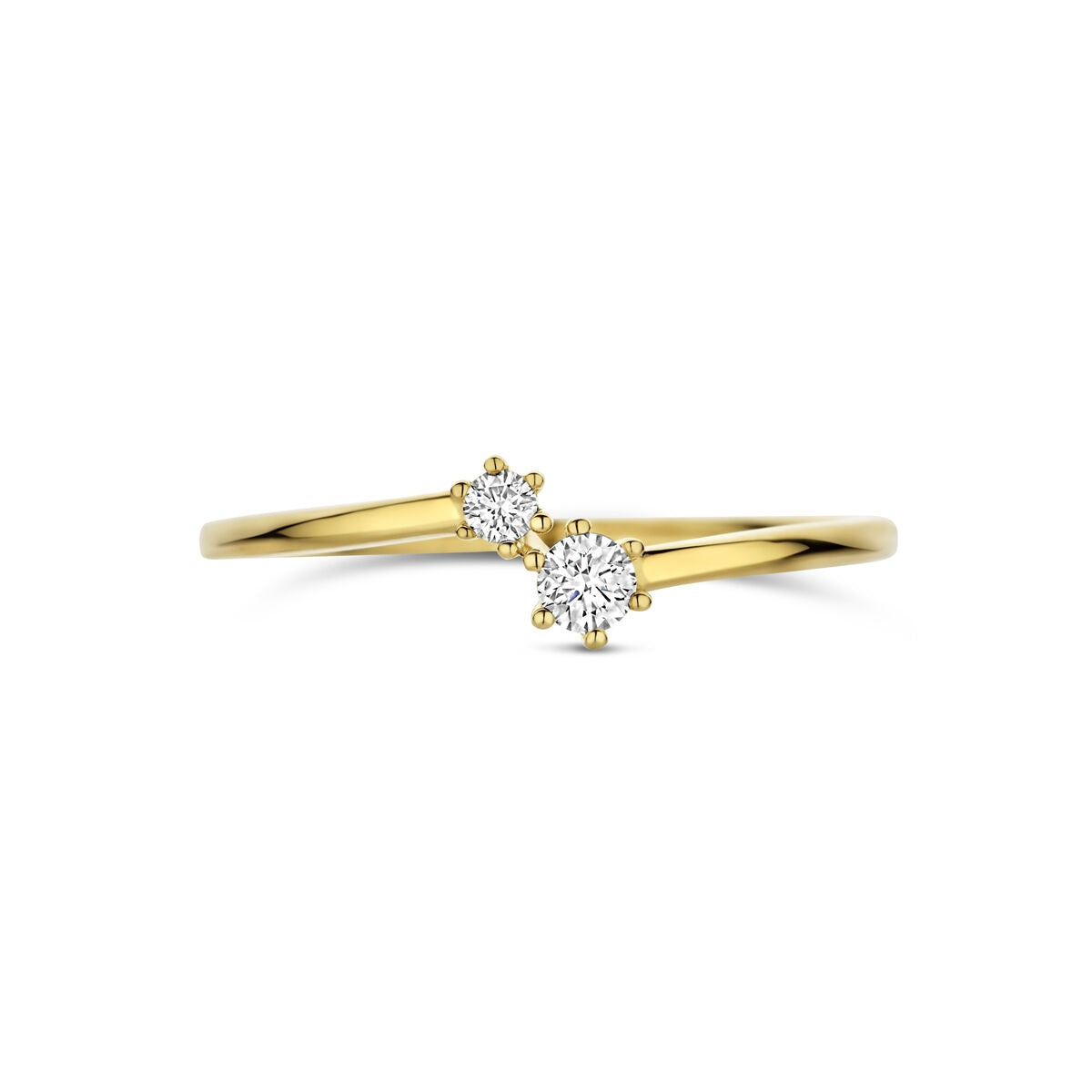 Goldener Damenring mit Diamant – 14 Karat Gelbgold