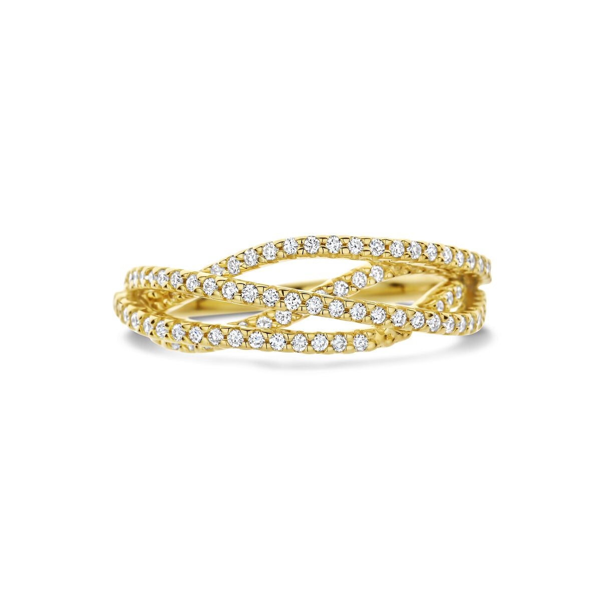 Damenring aus Gelbgold mit Diamanten – 14k
