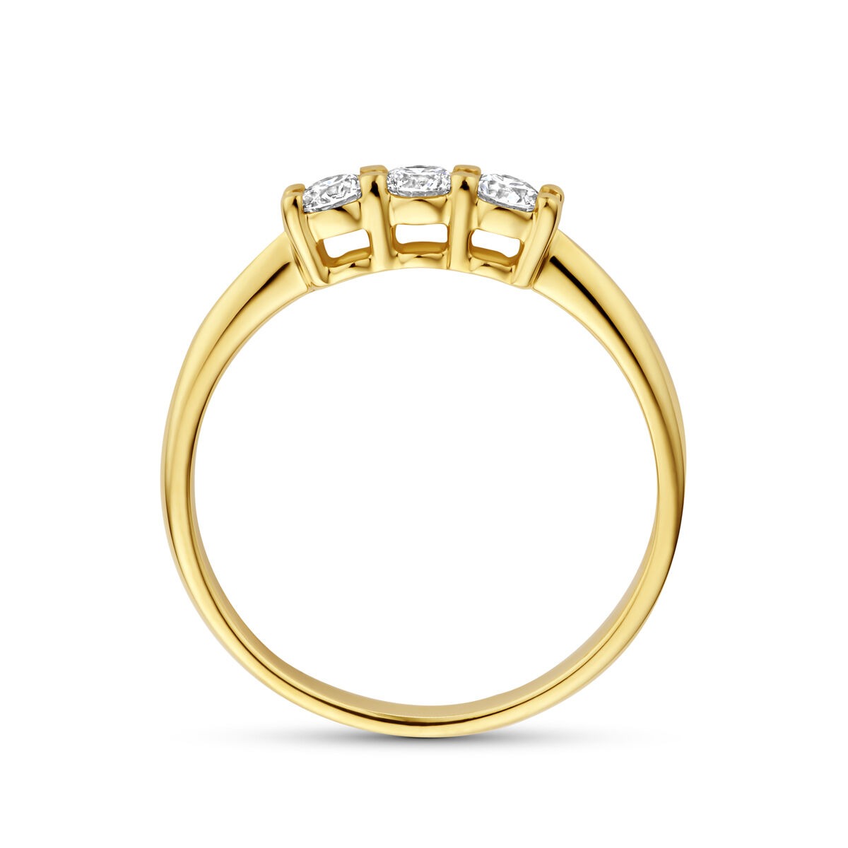 14k Gelbgoldring mit im Labor gezüchtetem Diamanten