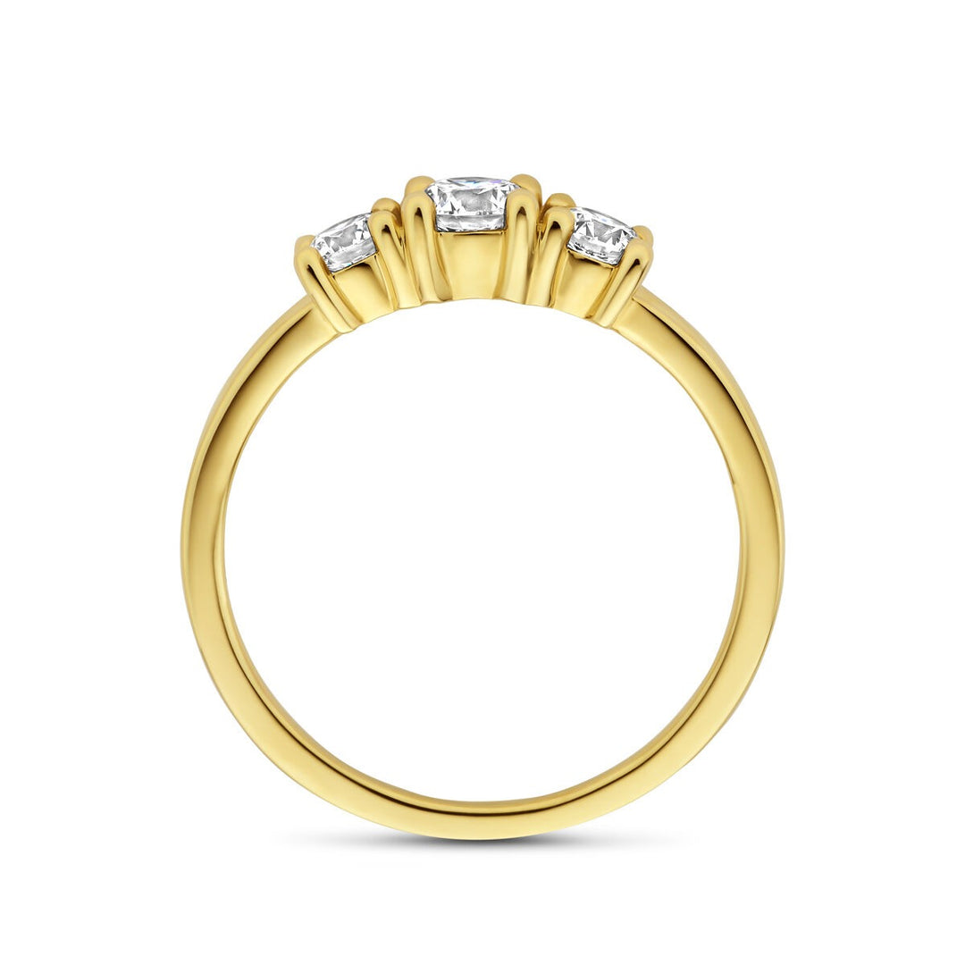 Gouden dames ring met lab grown diamant – 14k geelgoud