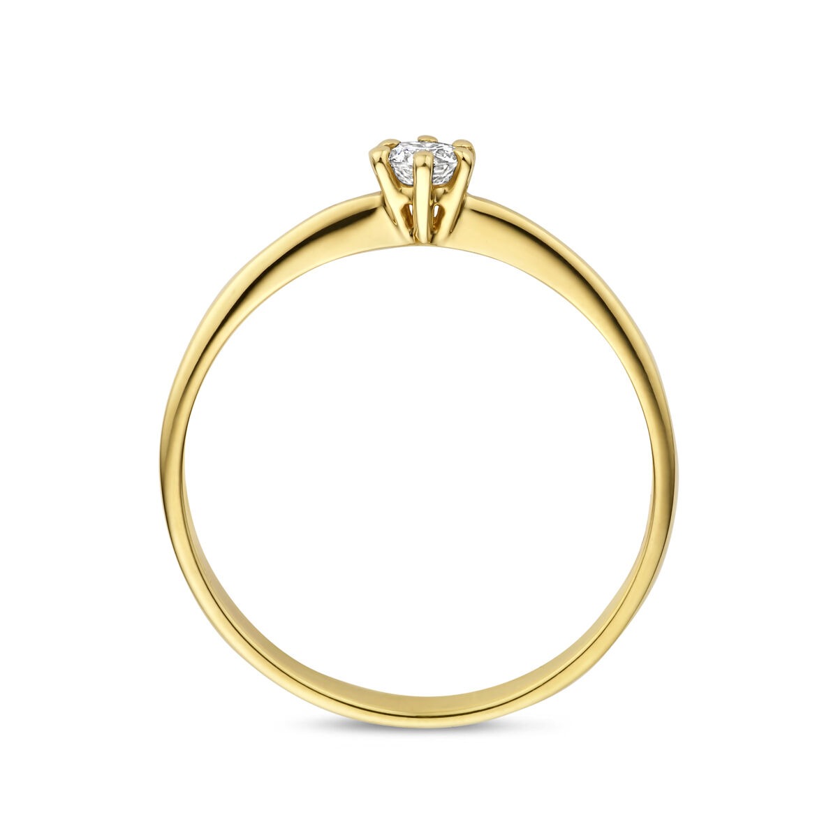 14k Gelbgoldring mit im Labor gezüchtetem Diamanten
