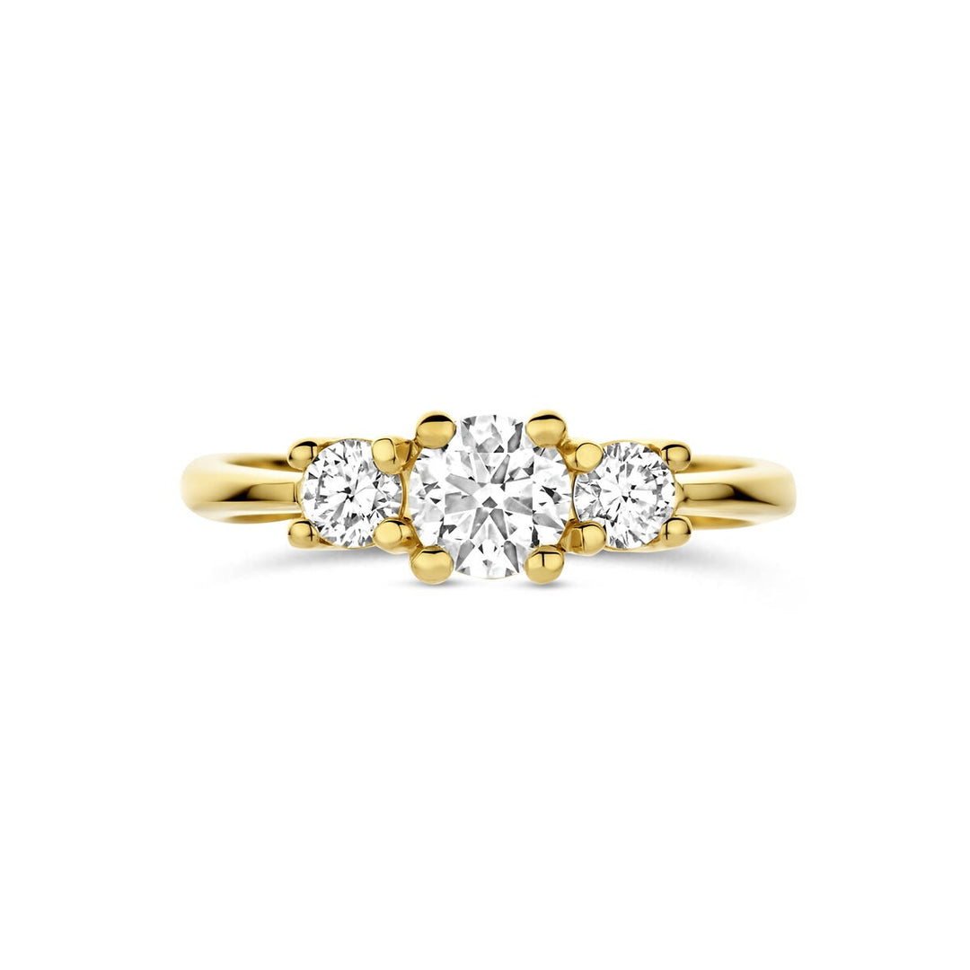 14k Geelgouden ring met lab grown diamant – inclusief certificaat