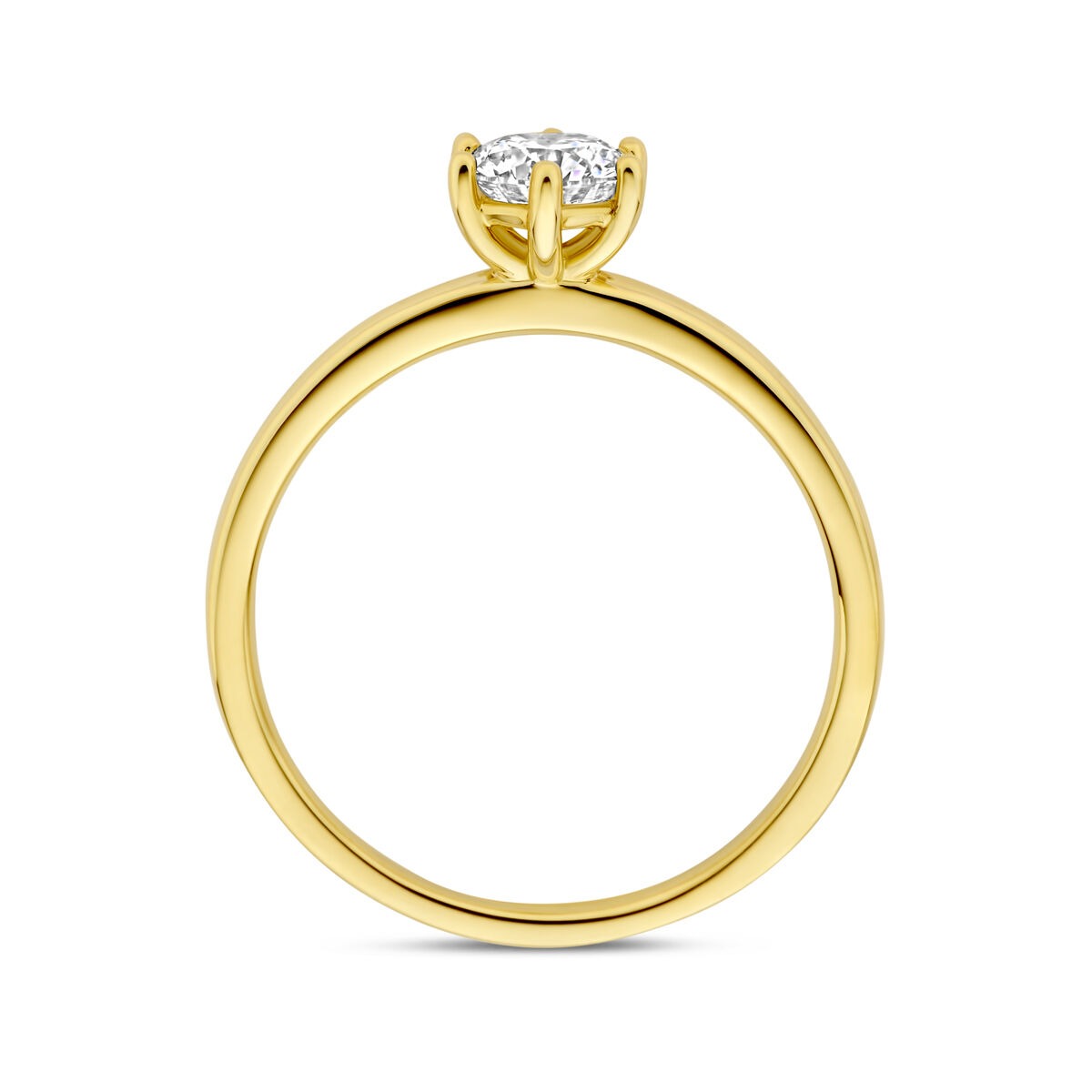 Goldener Damenring mit im Labor gewachsenem Diamanten – 14k Gelbgold