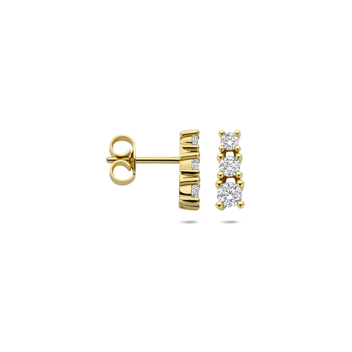 Goldohrstecker mit im Labor gezüchtetem Diamant – 14 Karat Gelbgold