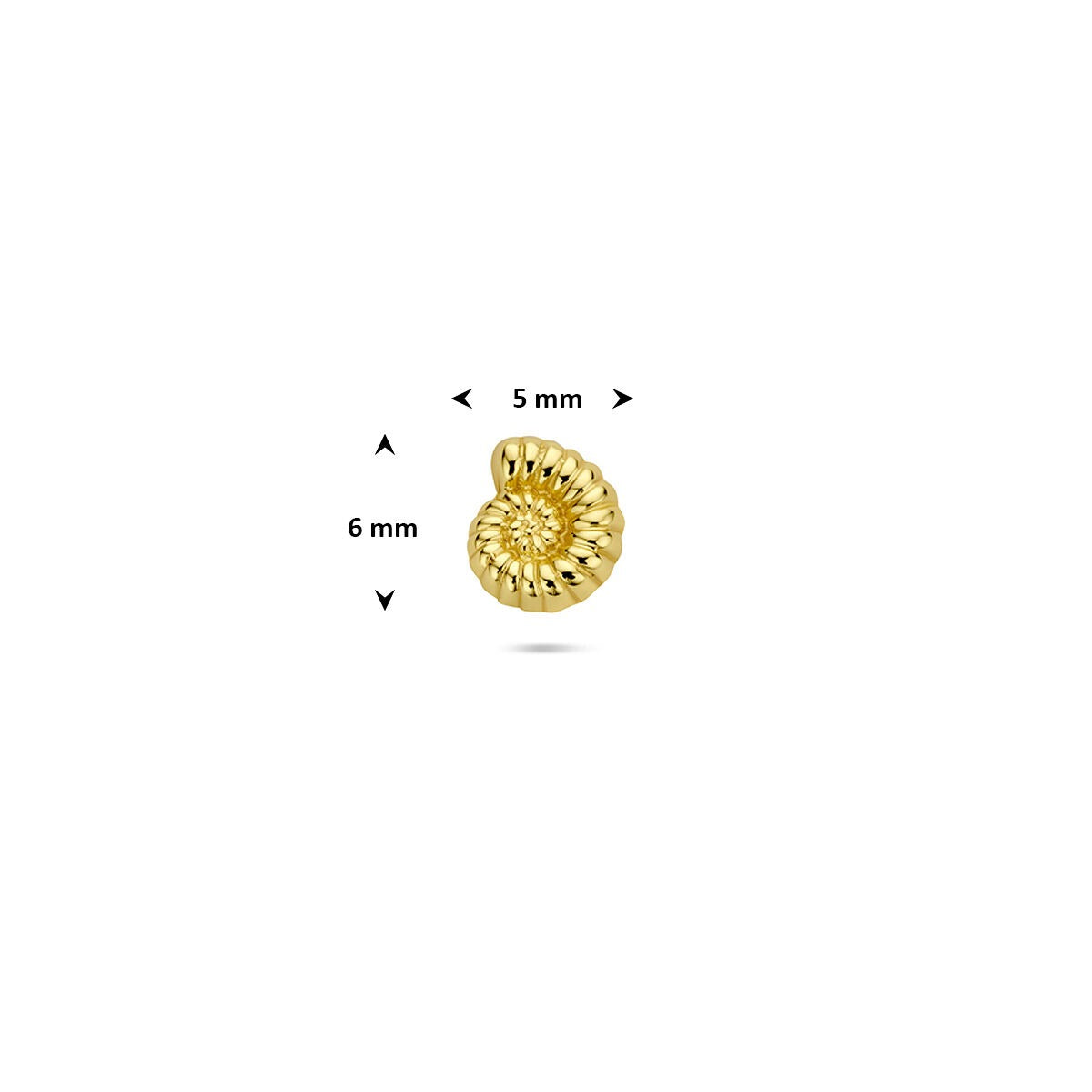 Vergoldeter Silber Flat Back Piercing Nautilus Muschel – 925 Silber
