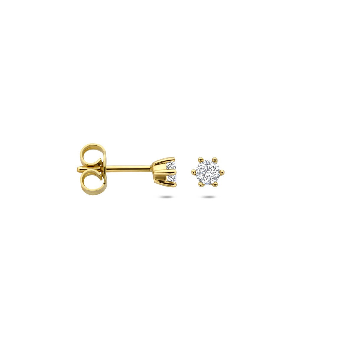 Goldohrstecker mit im Labor gezüchtetem Diamanten – 14 Karat Gelbgold