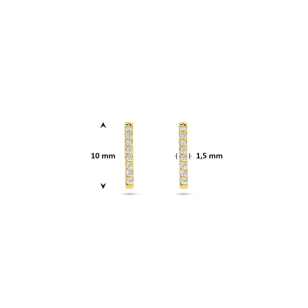 14k Geelgouden oorknoppen met lab grown diamant