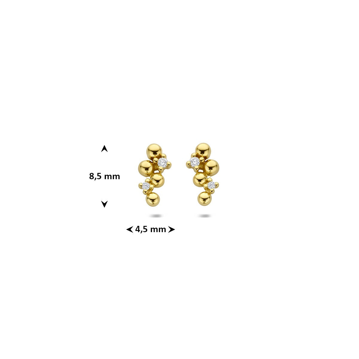 Goldohrstecker mit Diamant – 14 Karat Gelbgold