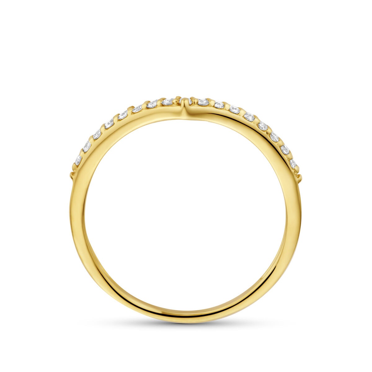 14K Gelbgoldring mit im Labor gezüchtetem Diamanten