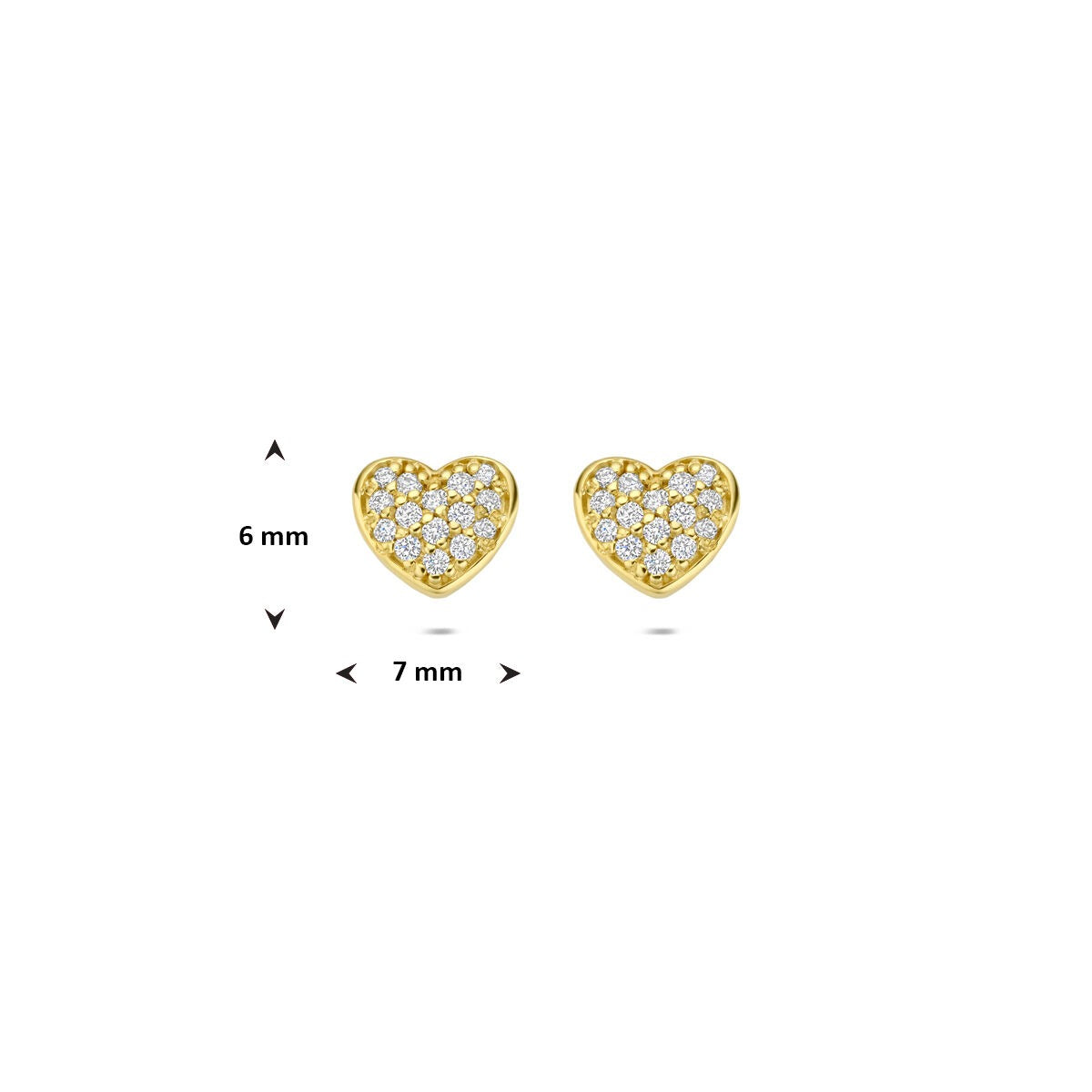 14 Karat Gelbgold Ohrstecker mit Herz-Diamant