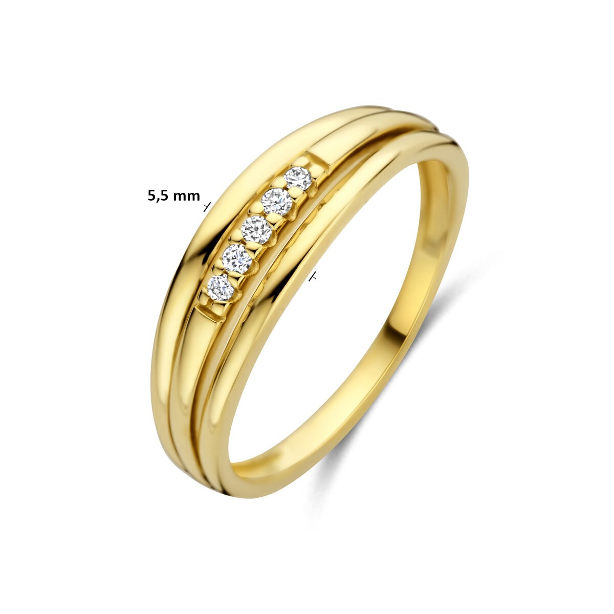 Goldener Damenring mit Diamant – 14 Karat Gelbgold
