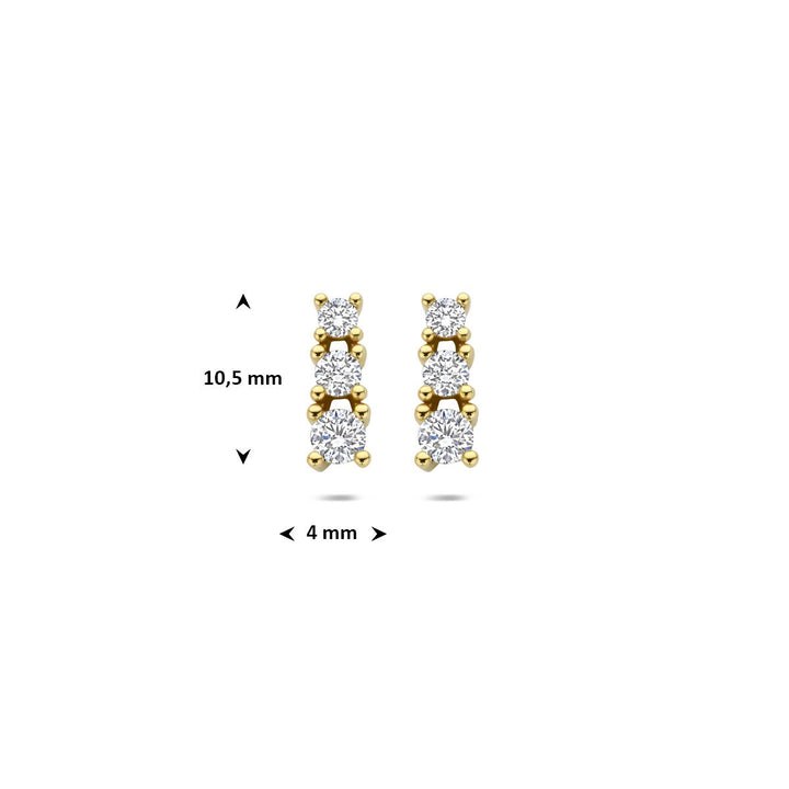 Gouden oorknoppen met lab grown diamant – 14k geelgoud