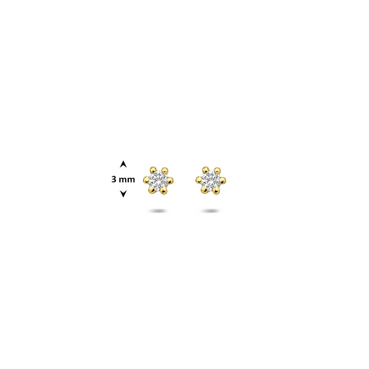 14k Gelbgold Ohrstecker mit im Labor gezüchtetem Diamant