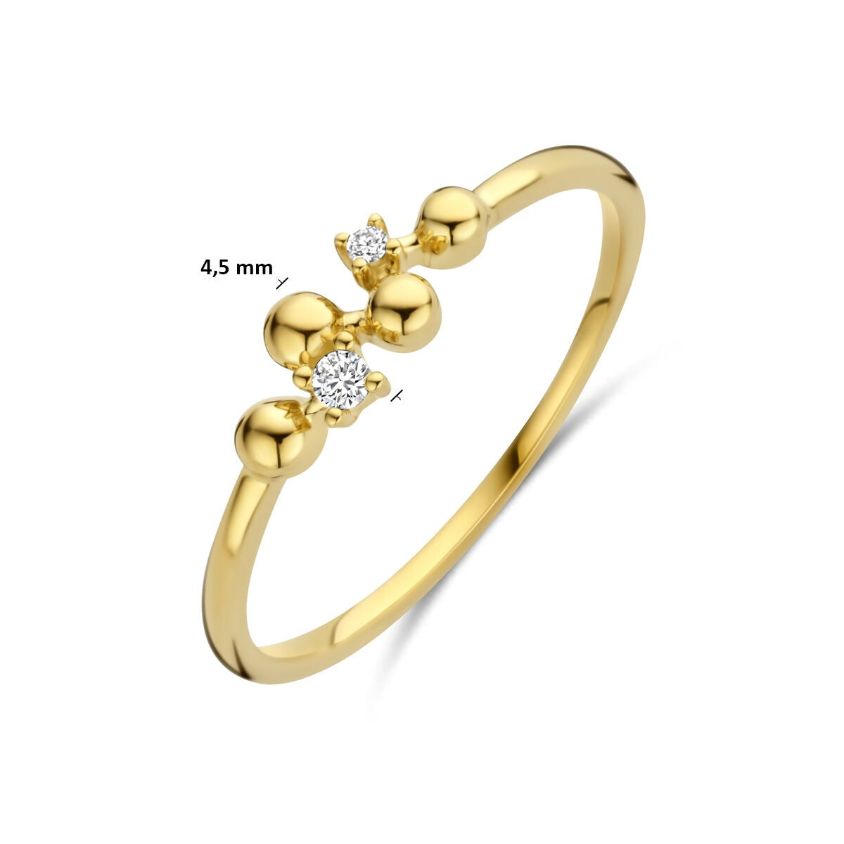 Goldener Damenring mit Diamant – 14 Karat Gelbgold