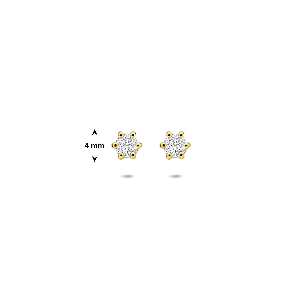 14K Gelbgold-Ohrstecker mit im Labor gezüchtetem Diamanten