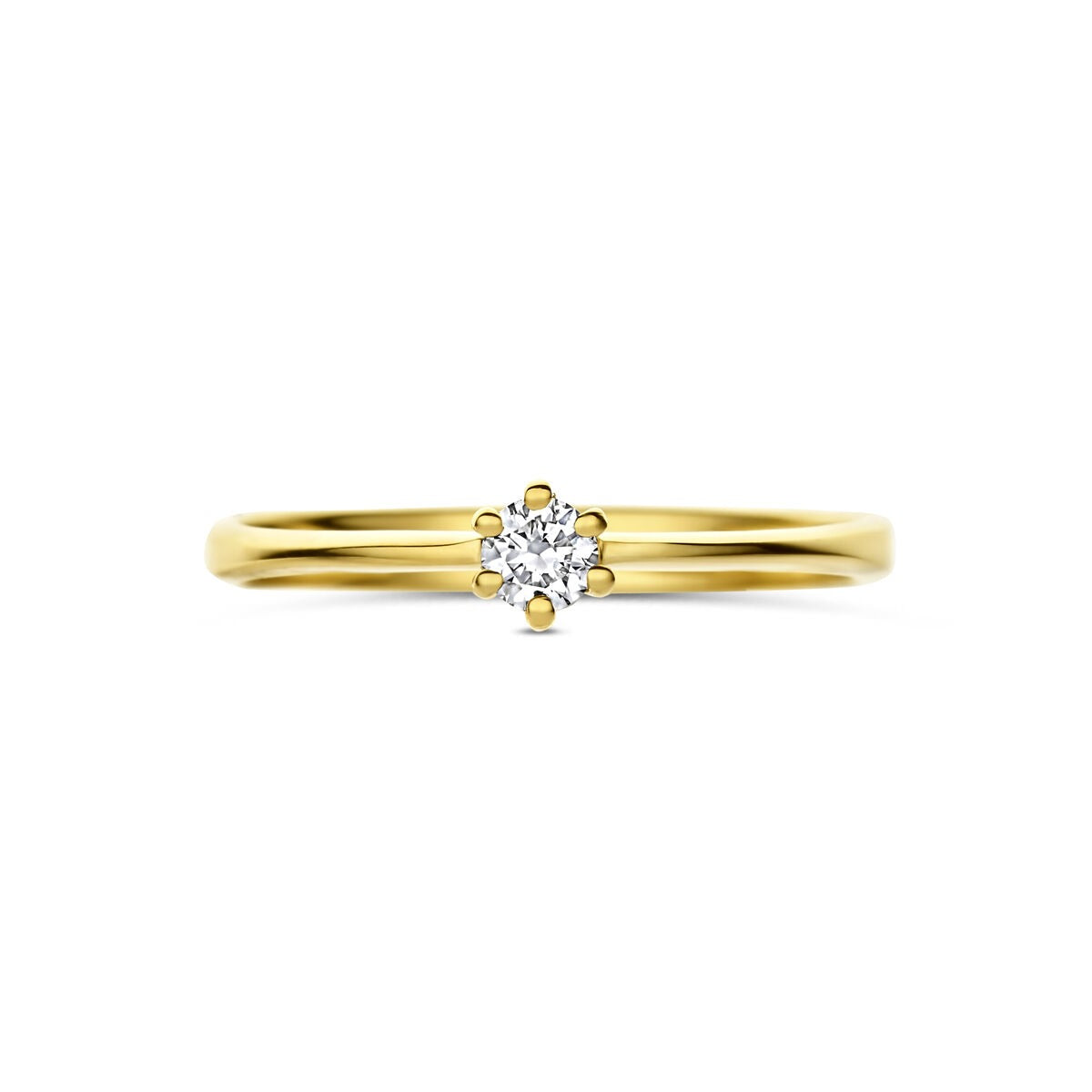 14k Gelbgoldring mit im Labor gezüchtetem Diamanten