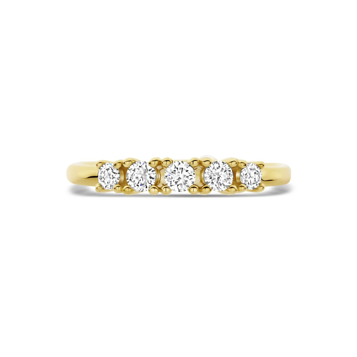 Goldener Damenring mit im Labor gewachsenem Diamanten – 14 Karat Gelbgold