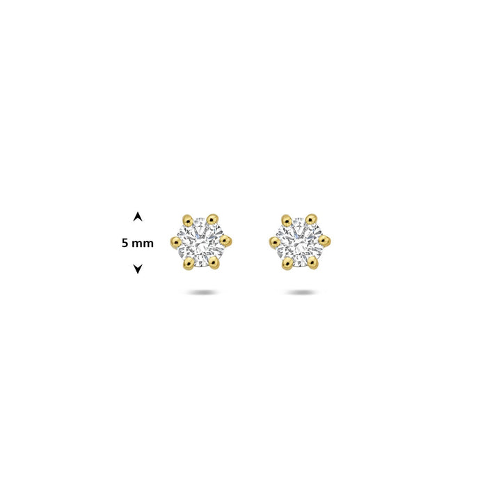14k Geelgouden oorknoppen met lab grown diamant