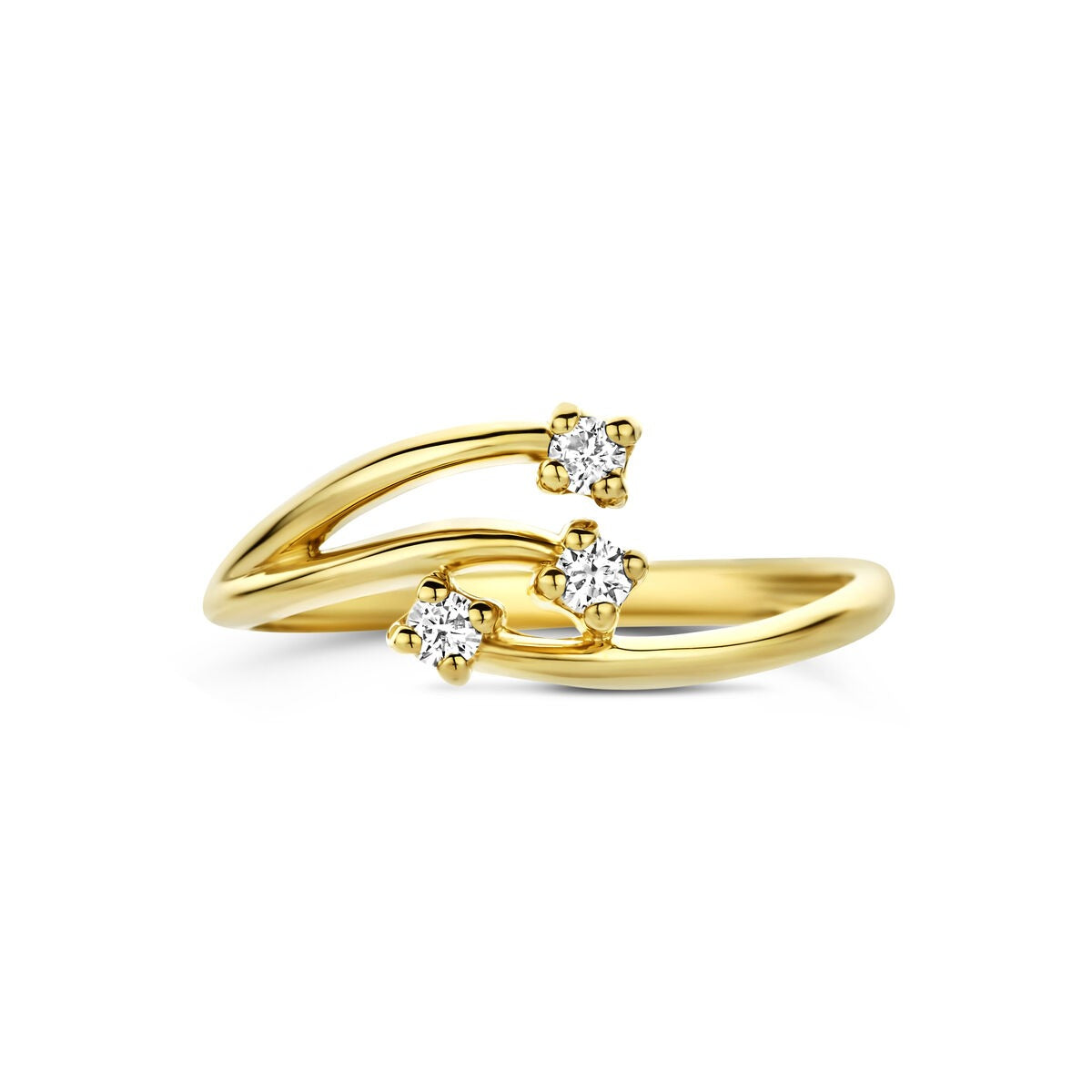 14 Karat Gelbgoldring mit im Labor gezüchtetem Diamanten