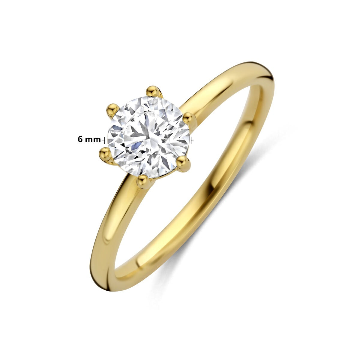 Damenring aus Gelbgold mit im Labor gezüchtetem Diamanten – 14 Karat