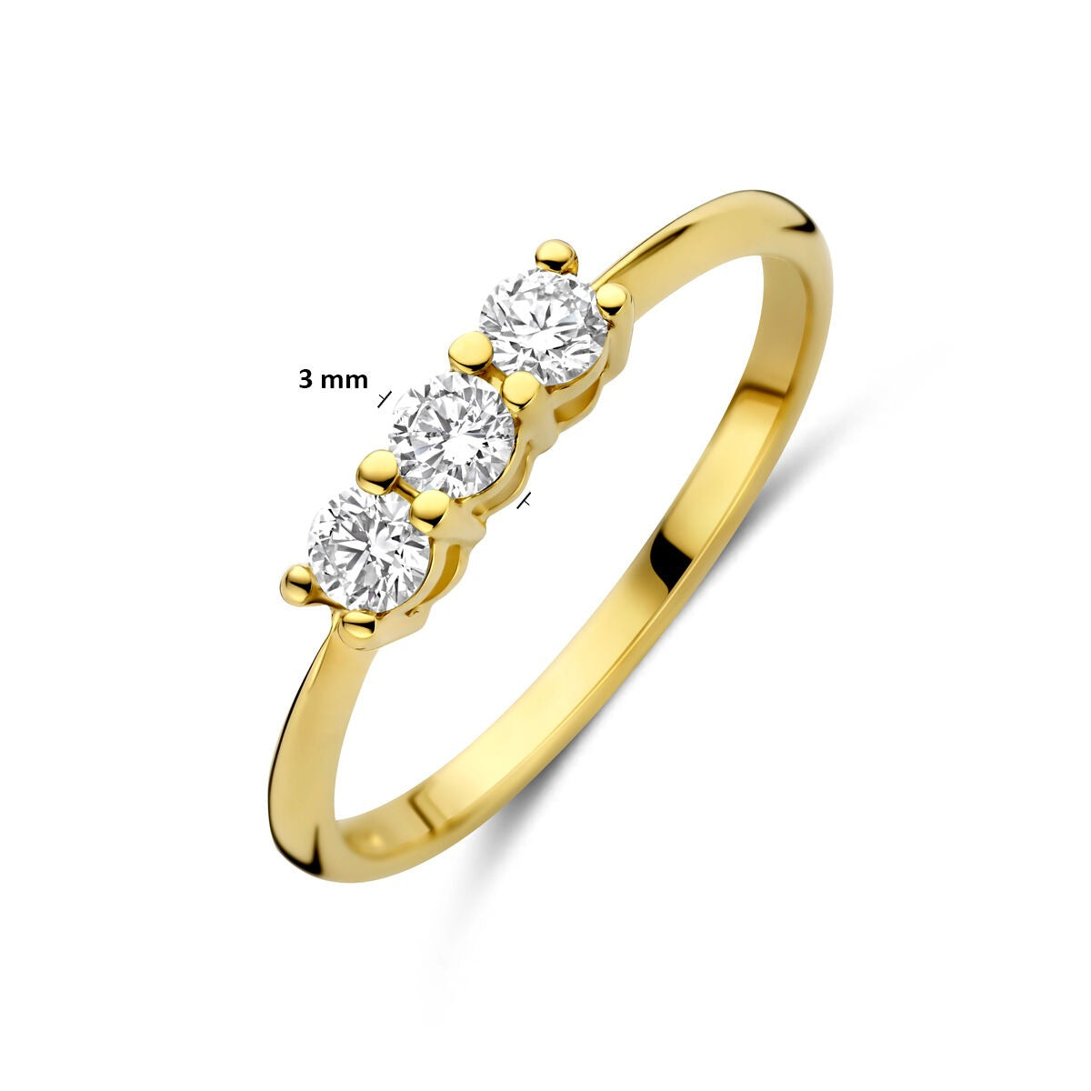 14k Gelbgoldring mit im Labor gezüchtetem Diamanten