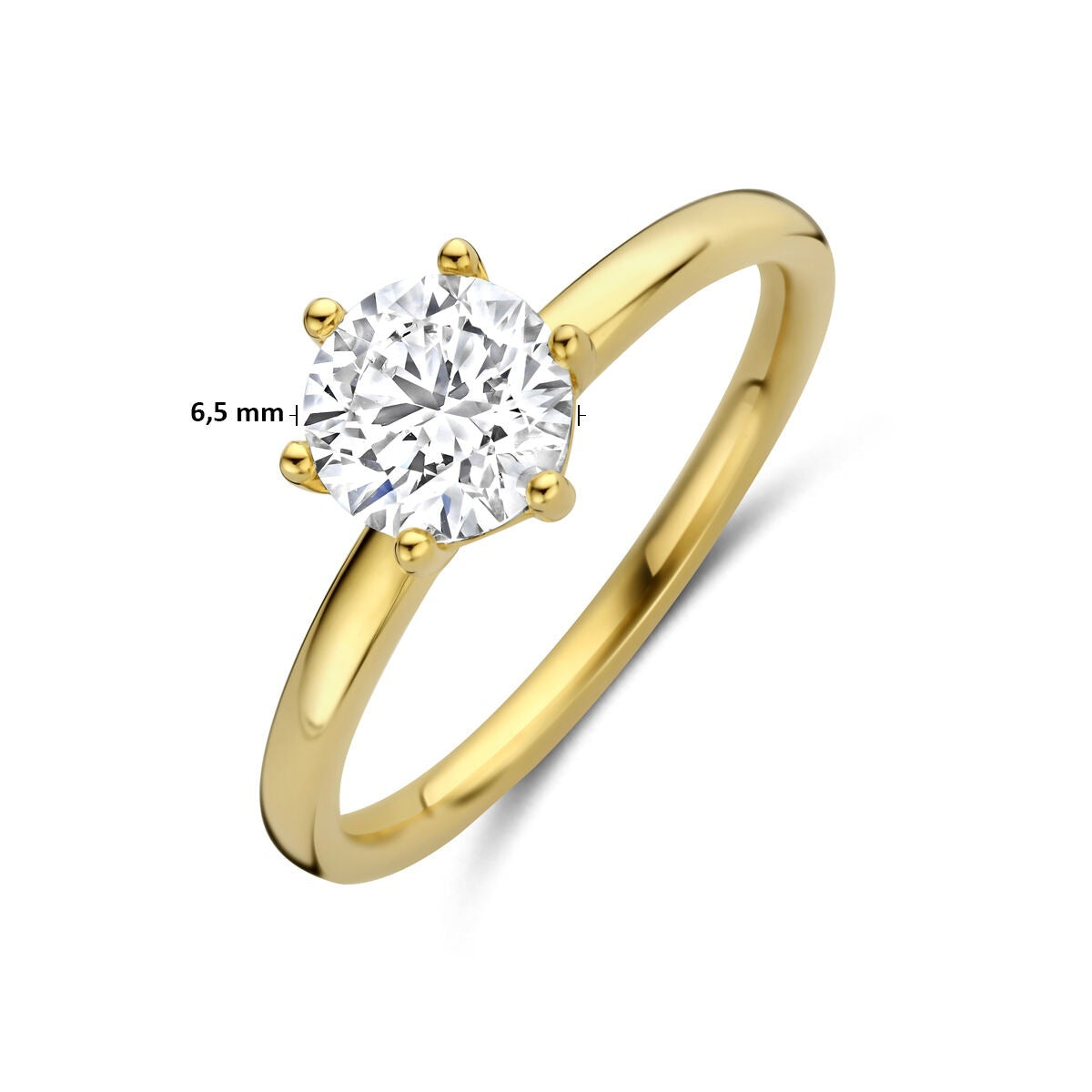 Damenring aus Gold mit im Labor gezüchtetem Diamanten – 14 Karat Gelbgold