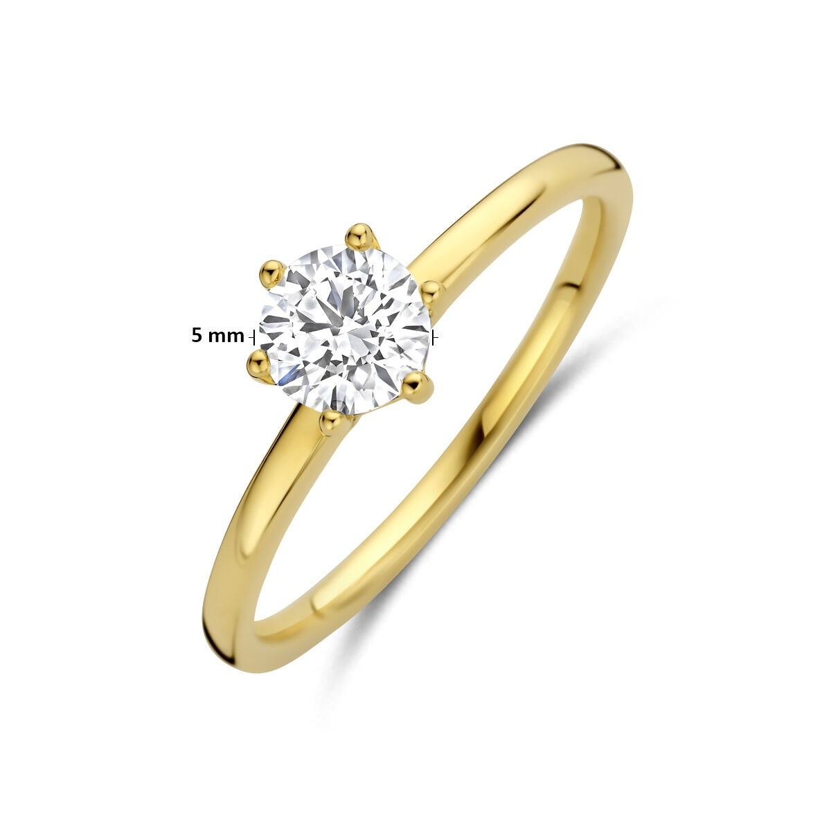 Goldener Damenring mit im Labor gewachsenem Diamanten – 14k Gelbgold