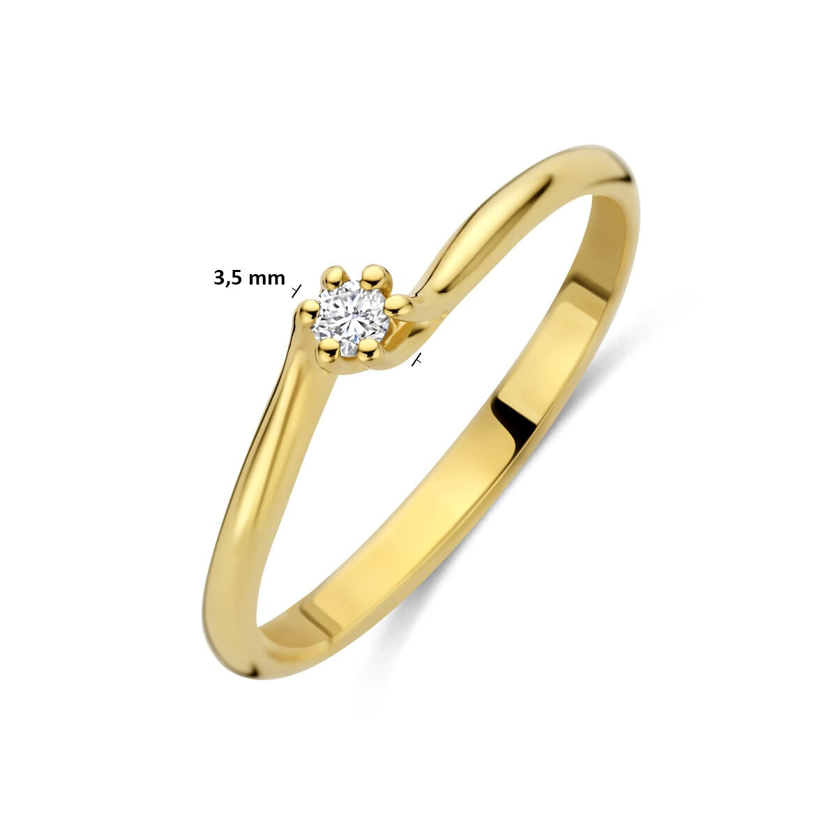 14k Gelbgoldring mit im Labor gezüchtetem Diamanten
