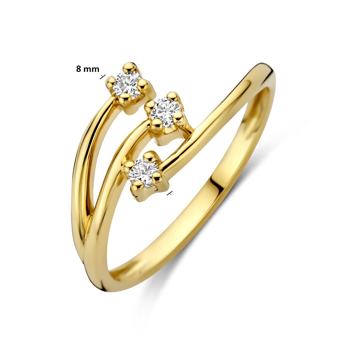 14 Karat Gelbgoldring mit im Labor gezüchtetem Diamanten
