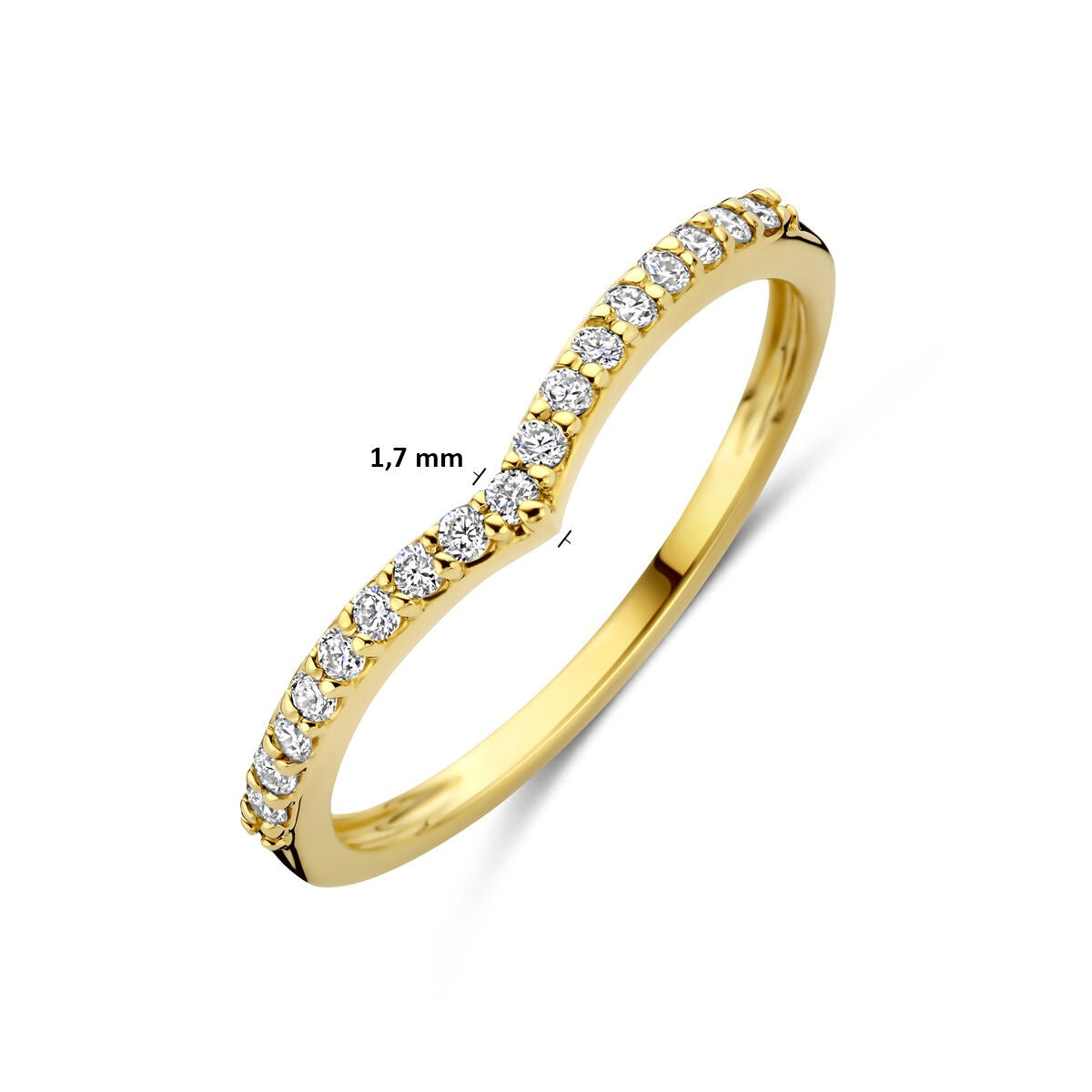 14K Gelbgoldring mit im Labor gezüchtetem Diamanten