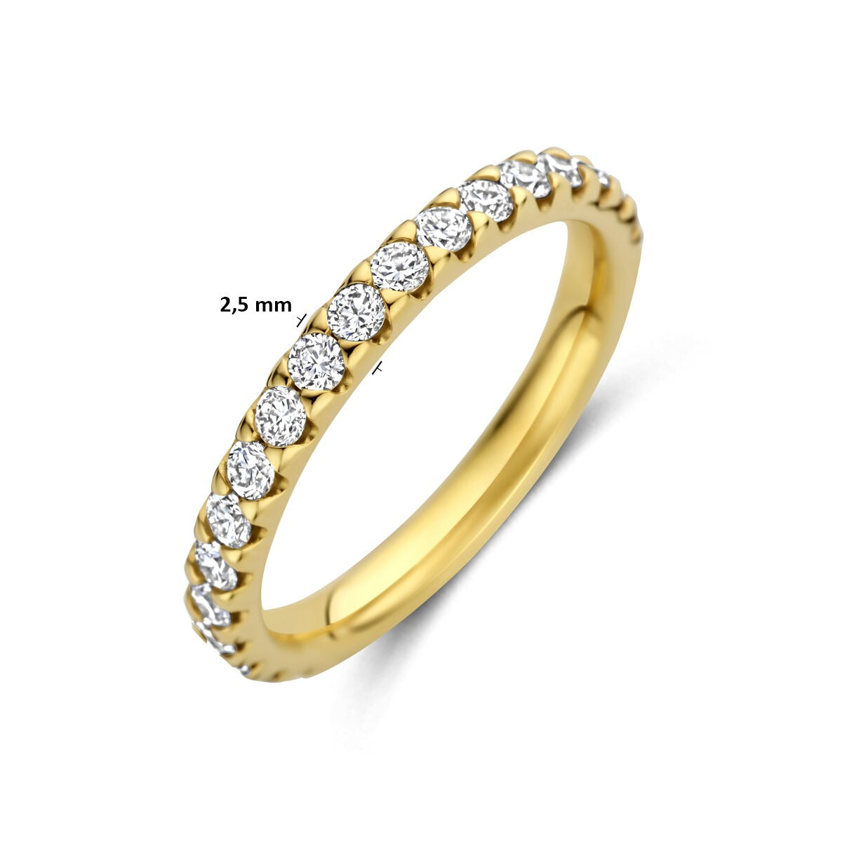 Goldener Damenring mit im Labor gezüchtetem Diamanten – 14 Karat Gelbgold