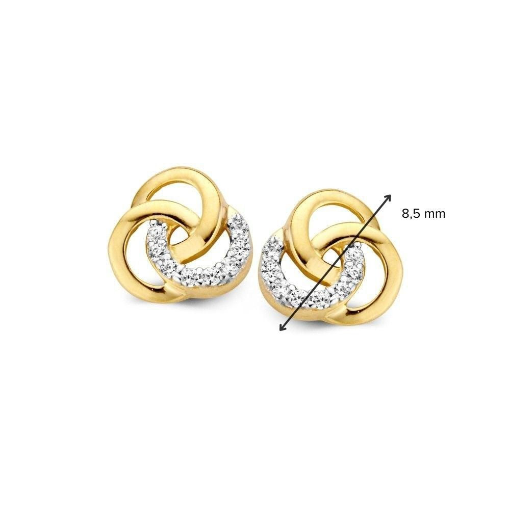 Gelbgold-Ohrstecker mit Zirkonia – 14 Karat