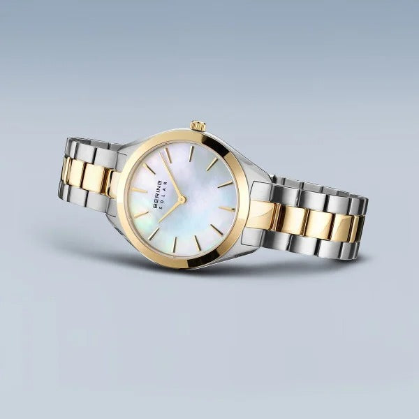 Bering Damenuhr – Solar, bicolor Silber-Gold