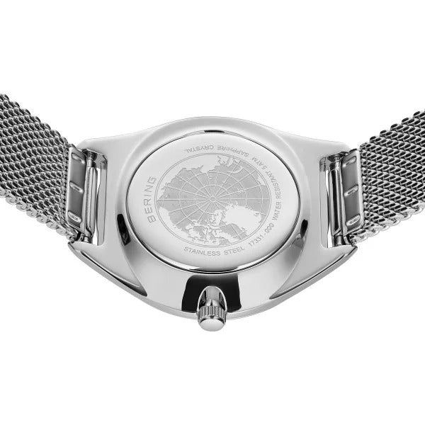 Bering dames horloge solar zilverkleurige wijzerplaat -  17331-000