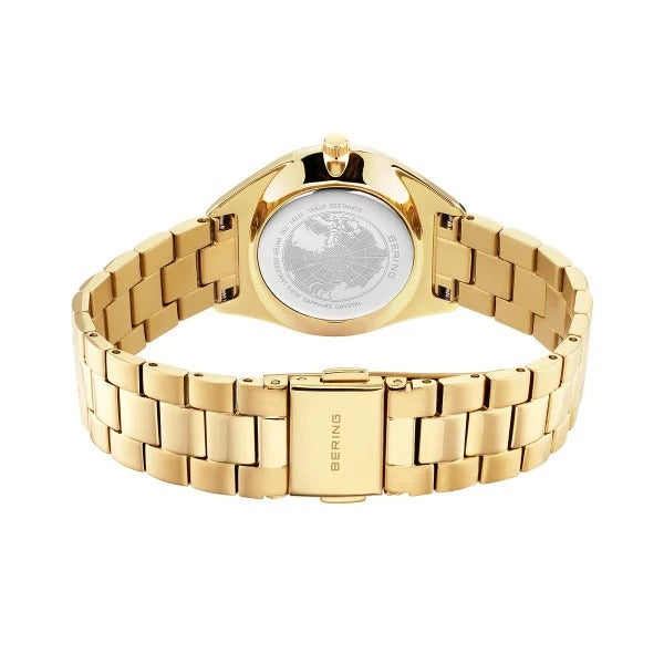 Bering horloge dames – Solar met blauwe parelmoer wijzerplaat